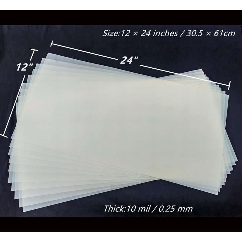 Translucent Blank Mylar Stencil Sheet for Cutting,8 Pack 12" x