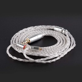 HiFiHear Earphone Cable, 16 Core Replacement with Silver Plated Jack, MMCX Detachable Earphone Wire Connection for Shure 846 535 215 315 425 MAGAOSI K5 (3.5mm MMCX)