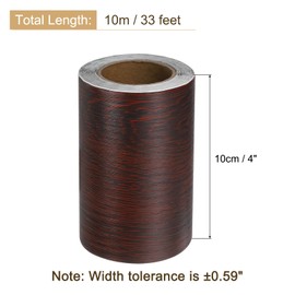uxcell Wood Grain Tape, 4" x33 Ft Self Adhesive Wood Grain Repair Patch for Baseboards, Doors, Floor Repair, Furniture Home Decor Rose Wood