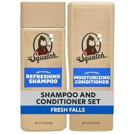 Dr. Squatch Paquete de cabello natural para hombres, cabello saludable y de aspecto completo, champú Fresh Falls (11 onzas líquidas), acondicionador F