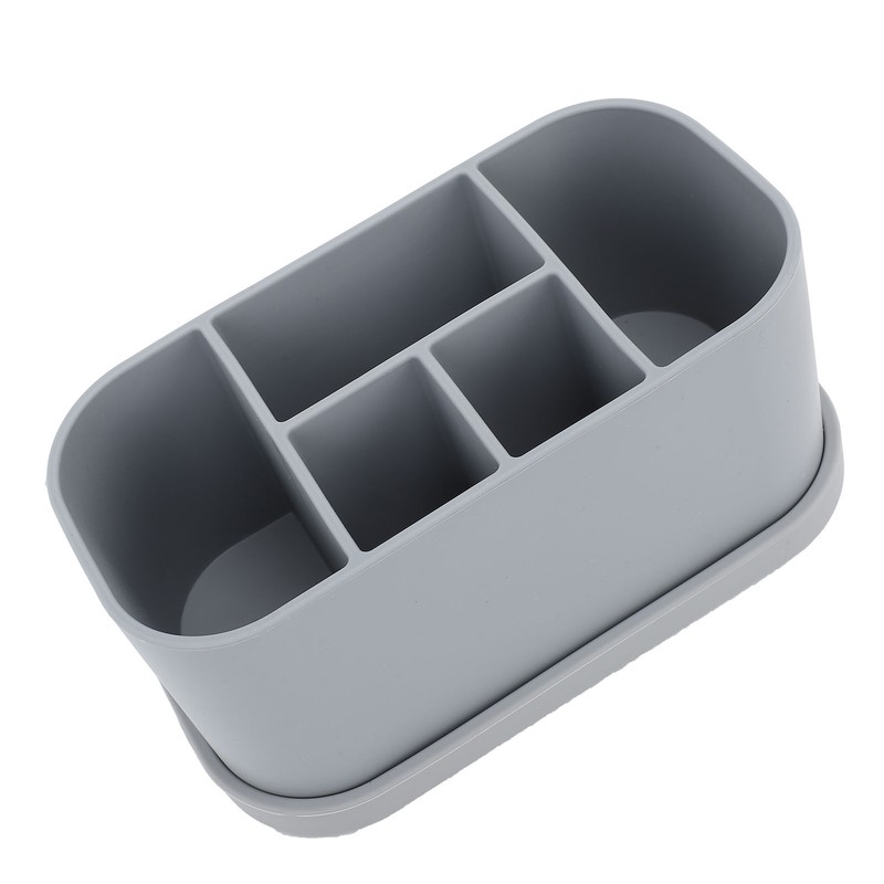 Silicone Toothbrush Toothpaste Holder Multipurpose 5 Slots Drainage Holes Bathroom