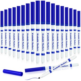 Fullhawl 18 Pcs Line Washable Markers Bulk Blue Fine Tip Markers Set Coloring Thin Tip Drawing Washable Pen for Kids Art School Classroom Back to School Gender Reveal Party Supplies, Ages 6+