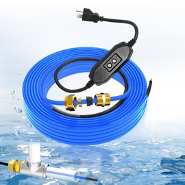 In Pipe Heating Cable Prevents Pipes from Freezing, YeloDeer Internal Self-regulating Heat Trace Cable for Safe Drinking Water, 120 V 50 ft.