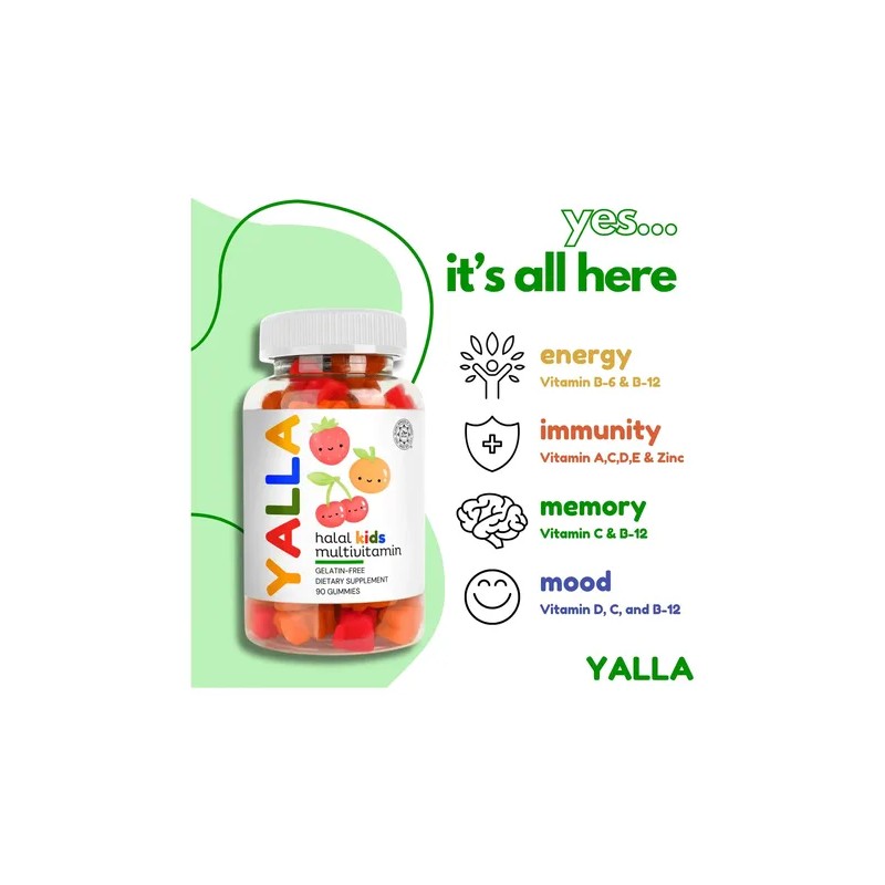 Vitaminas Halal Yalla Gomitas Niños 90 Días
