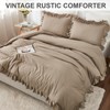 Andency Taupe Queen Comforter Set(90x90Inch), 3 Pieces(1 Ruffle Comforter and
