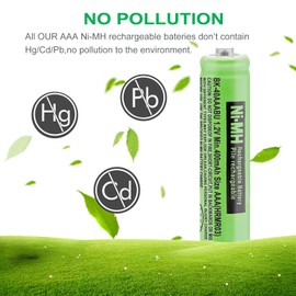 OSIM 2Pack BK-40AAABU Ni-MH AAA Rechargeable Batteries 1.2V AAA Ni-MH Rechargeable Batteries 400mah for Panasonic Cordless Phones, Remote Controls, Electronics