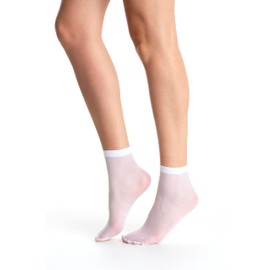 Gi&Gi Translucent Socks 20 DEN10 Pairs with Invisible Feet Socks for Women and Girls N 2196, White
