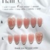 Wedding Cheek Ribbon Handmade Nail Tips - Short Square /