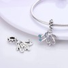 PARCOM Musical Note Bead Charms S925 Sterling Silver Charms for