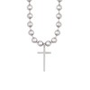 Sacina Silver-tone-tone Emo Beaded Cross Choker Ball Chain Necklace for Women, Grunge Punk Emo Necklace, Y2k Christmas Jewelry Gift