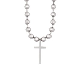 Sacina Silver-tone-tone Emo Beaded Cross Choker Ball Chain Necklace for Women, Grunge Punk Emo Necklace, Y2k Christmas Jewelry Gift
