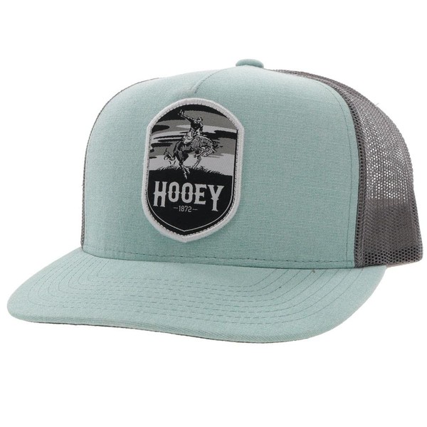 HOOEY Cheyenne - Gorra de malla ajustable para camionero, Verde azulado/ Gris, 0-8
