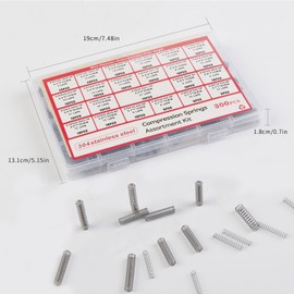 Refoiner 圧縮スプリング セット コイルスプリング 小型ばね 300PCS 圧縮スプリング詰め合わせキット DIY 修理 試作 実験 機構 メンテナンス 修理部品 ホビー向け 設計用 長さ10mm～30mm ステンレス製