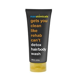 2 pack, Manatomicals detox hair body wash 250ml, gets clean like rehab