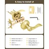 Gobrico--Polished Brass Door Handles Keyless Bedroom Bathroom Door Levers Drop/Wave