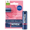 NIVEA Caring Beauty Rose Nude Lip Balm SPF30 (4.8g), 3-in-1