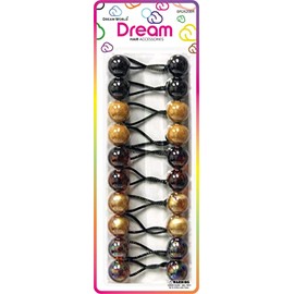 Dream World Hair Accessories | Ponytail Hair Ties 10 PCS | Brown Mix