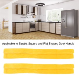 2pcs Refrigerator Door Handle Covers Soft Refrigerator Handle Gloves for Kitchen Dining Golden Flannelette (Yellow)