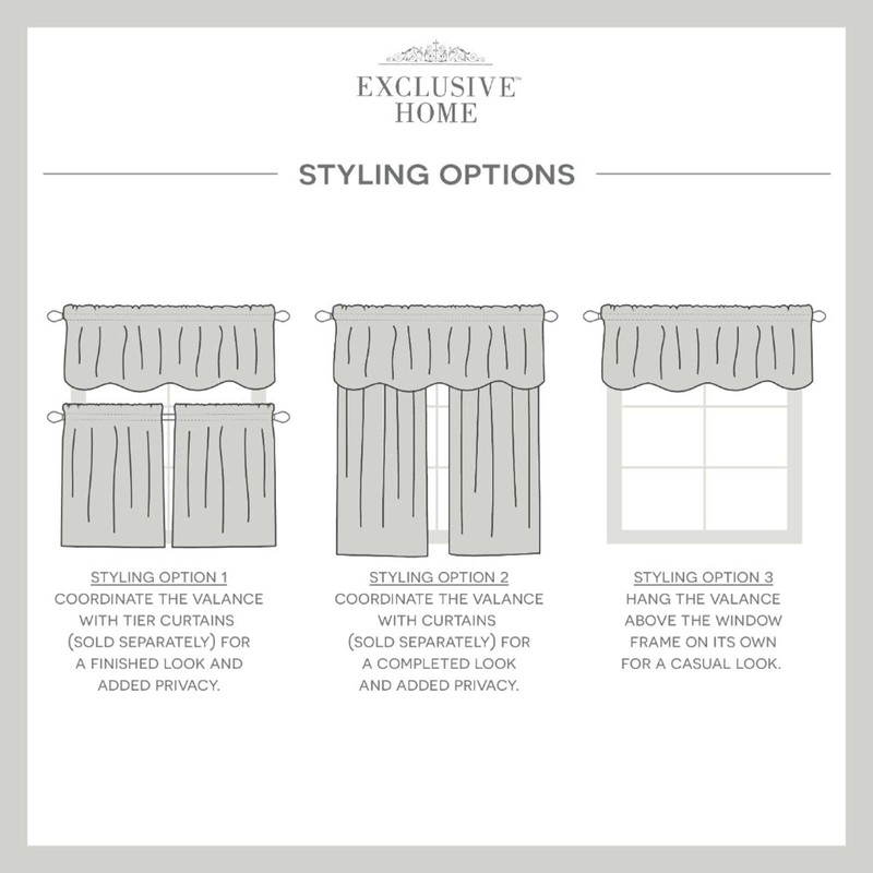 Exclusive Home Loha Light Filtering Rod Pocket Scalloped Valance, 54"x16",
