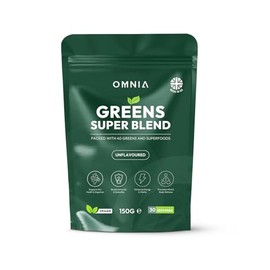 OMNIA Super Greens Powder – 40 Ingredients with Superfoods, Vitamins & Antioxidants – Supports Gut Health, Detox, Energy & Immunity – Vegan-Friendly, Non-GMO – 30 Servings (150G, Unflavoured)