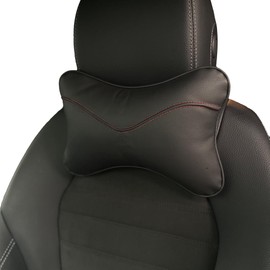 duoyif Car Headrest, Car Neck Cushion Made of Leather and Cotton, Neck Support Car Removable, Comfortable Headrest, Car Leather Neck Cushion for Car Seats, Play Chairs, Office Seats, Sports Seats