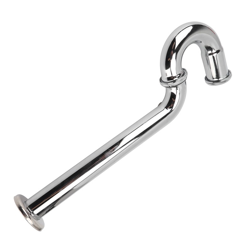 Brass Sink Drain Tubing Set Silver Slick Finish No Ageing