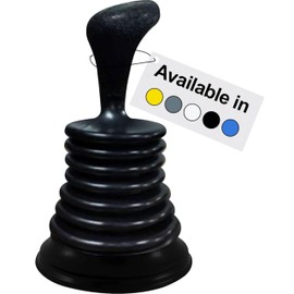 Meadow Lane Small 7" Sink Plunger - Mini Clog Remover for Kitchen & Bathroom Sink Drains - Hand Ergonomic, Space-Saving & Powerful Suction - Universal Fit for Home or Commercial Use, Black