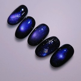 Midnight Handmade Nail Tips - Almond Midi / 미드나잇 수제네일팁 - 아몬드미디