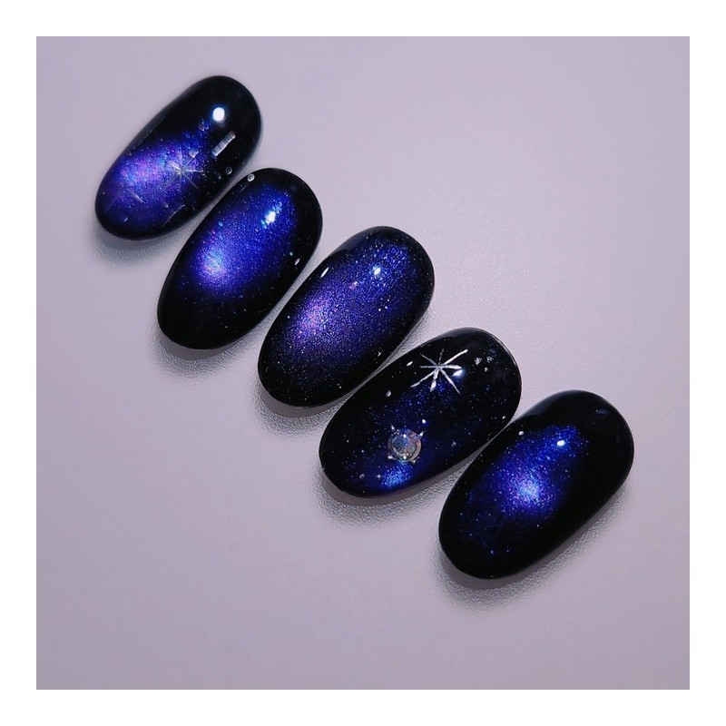 Midnight Handmade Nail Tips - Almond Midi / 미드나잇 수제네일팁