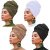 XTREND 4 Pieces Head Wrap Stretch Jersey Turban Bohemian Style