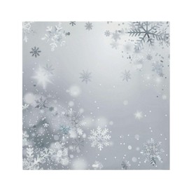 senya Christmas Cloth Napkin Winter Silver Snowflakes Print Cloth Napkin Set of 6 Washable Reusable Polyester Table Napkins for Family Dinner Party Holiday