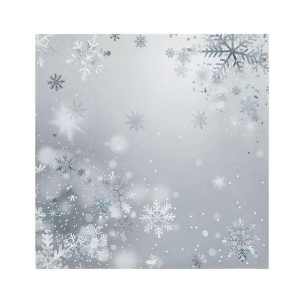 senya Christmas Cloth Napkin Winter Silver Snowflakes Print Cloth Napkin