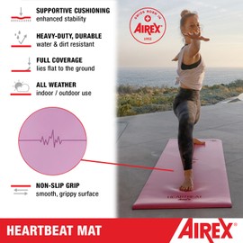 AIREX Exercise Mat, Heartbeat, 72"" x 24"" x 0.16"", Olive