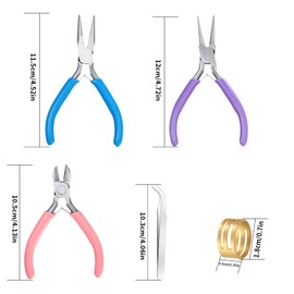 Xiaomoyu Pack of 3 Jewellery Pliers, Pliers for Jewellery Making, Jewellery Making Pliers Tools with Long Nose Pliers/Chain Pliers/Wire Cutter Pliers for Jewellery Making