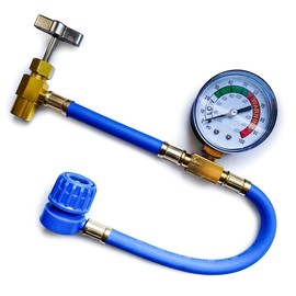 FREEZEECO - Air Conditioner Hose with Pressure Gauge - Thread Type A - 15/30cm - Self Filling Refill Set