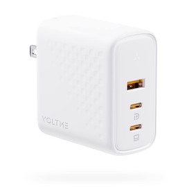 PD Charger, 100 W, Voltme Rapid Charger, Includes 3 Ports, 1 USB-A & USB-C x 2, GaN (Gallium Nitride), Folding Plug, Compact PSE Technical Standards Compliant, USB Charger, Type c Charger, Revo 100,