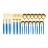 24Pcs Stainless Steel Dinnerware Set Kitchen Cutlery Set Knife Fork