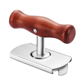 VZU Can Opener, Arthritis Jar Opener, Stainless Steel Jar Opener, Screw Lid Opener, Can Opener for Seniors with Adjustable Handle, Lid Opener for Screw Jars for Family, Picnic, Business, Wood Colour