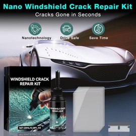 Windshield Repair Kit - 2026 Latest Upgrade Nano Glass Crack Repair Kit, Glass Repair Liquid for Quick Fix Windshields, Windows, Mirrors (2 Set)