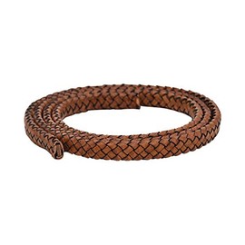 Xsotica-Flat Braided Bracelet Leather Cord 8.0 MM 1 Meter (Brown Distressed)