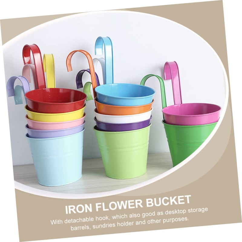 Mipcase 4pcs Detachable Iron Hanging Flowerpot Space Saving Decorative Plant