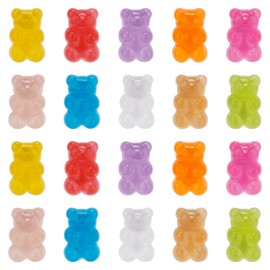 XIHIRCD 20pcs Luminous Gummy Bear Shoelace Charms, Cute Glow in The Dark Bear Shoe Charms Colorful Clog Pins Shoe Charms for Shoe Decoration