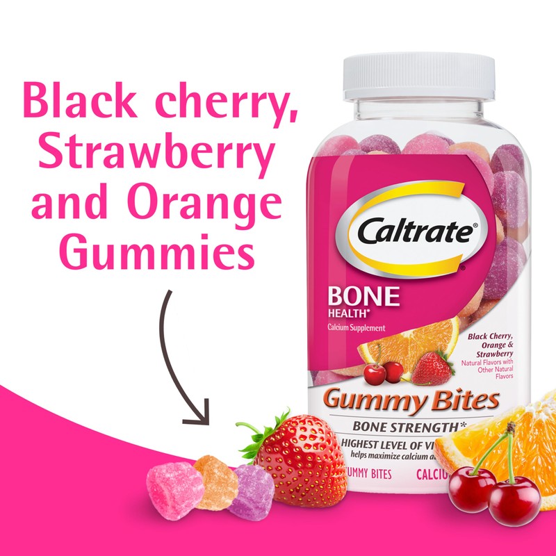 Caltrate Gummy Bites 500 mg Calcium and Vitamin D Supplement,
