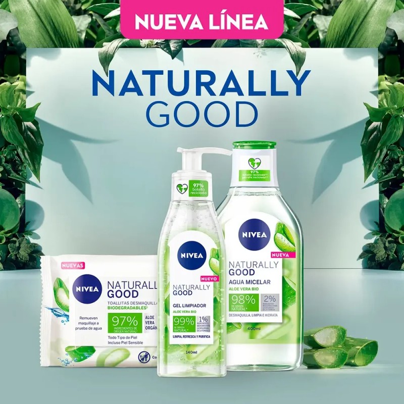 Agua Micelar Nivea Naturally Good Con Aloe Vera Bio -