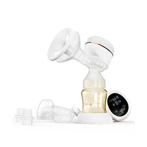 BAMMAX Electric Breast Pump, Portable Pain-Free Breast Pump with Massage Mode, LED Smart Breast Pump Touch Screen, Memory Function, USB Rechargeable, Strong Suction Power, Ultra-Quiet, BPA Free