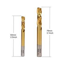 Ruimou 2Pcs Spot Weld Drill Bit (6mm+8mm) Titanium Coated High Speed Steel Cobalt HSS-Co for Car Welding Points, Auto Panel Repair