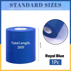 Glarks Royal Blue Tulle Fabric Rolls 6 Inch by 200 Yards (600 ft), Tulle Ribbon Netting Spool for DIY Purple Tutu Bow Baby Shower Birthday Party Wedding Decorations Christmas Craft Supplies