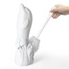 Dolphin Ceramic Toilet Brush Holder with Plastic Brush Set-White by