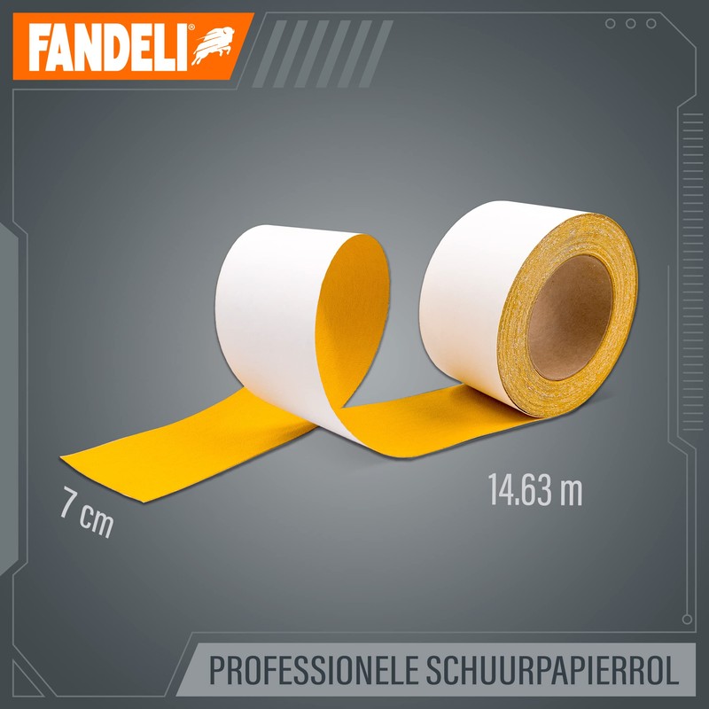 Fandeli | Long Lasting Sandpaper Roll | 120 Grit |
