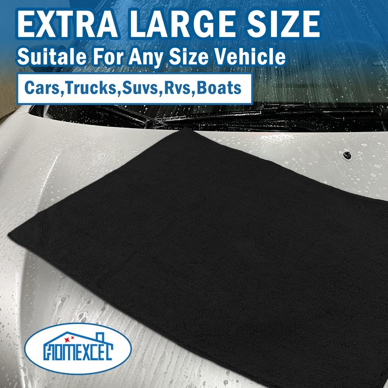 HOMEXCEL Professional Large Microfiber Car Drying Towels 4 Pack, Lint